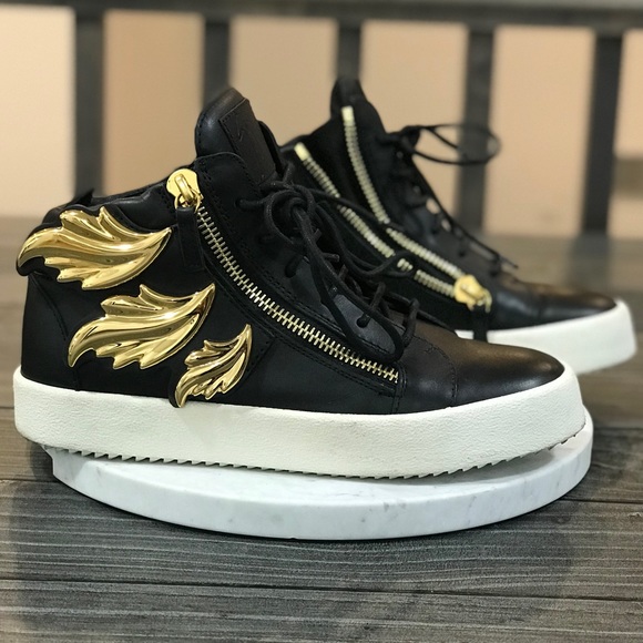 Women’s Triple Gold Wing High Top Leather Sneakers - Picture 4 of 7